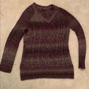 Prana sweater, long. Purple and gray